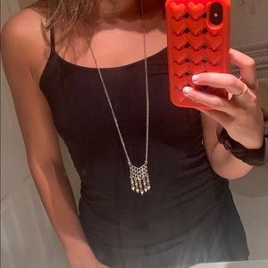 Silver long necklace
